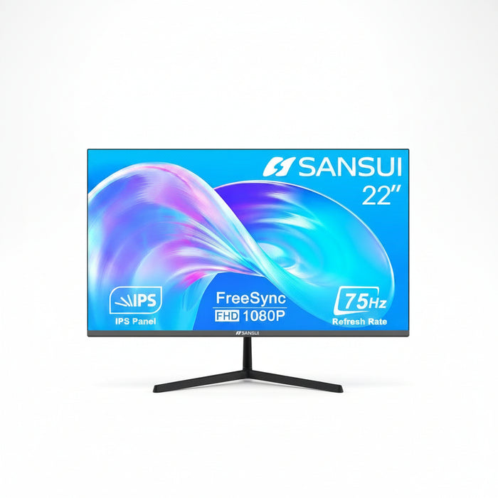 SANSUI 22-inch FHD IPS Monitor 75Hz with HDMI & VGA