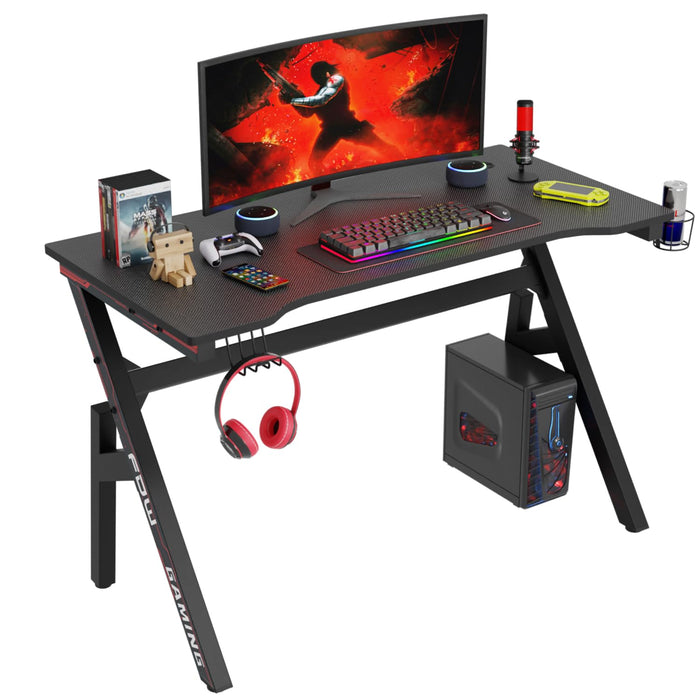 Red Carbon 47" Gamer Desk with Accessories