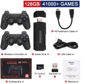M8 Portable Gaming Console with Wireless Controllers (64GB)