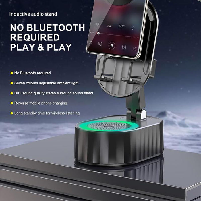 Phone Stand with Wireless Bluetooth Speaker (HD Surround Sound)