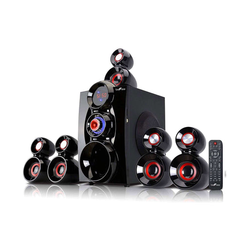 Red beFree Sound Bluetooth 5.1 channel home theater speaker system