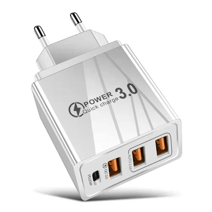 3-Port USB + USB-C PD Travel Charger