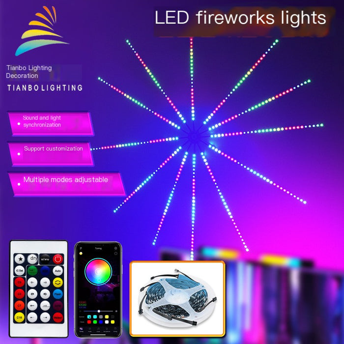 Bluetooth LED Firework Light Strip with Music Control