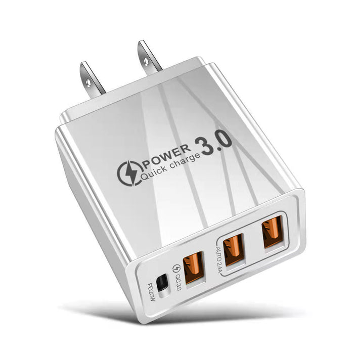 3-Port USB + USB-C PD Travel Charger