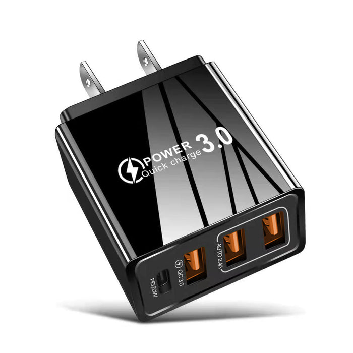 3-Port USB + USB-C PD Travel Charger