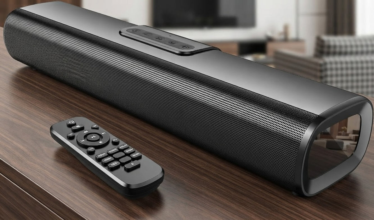 Upgrade your audio experience with the OFFSIR Sound Bar for TV! This compact 16-inch Bluetooth sound bar packs a punch with 50 watts of power, offering immersive surround sound for your TV, PC, or gaming setup. Connect effortlessly with HDMI (ARC), Optica