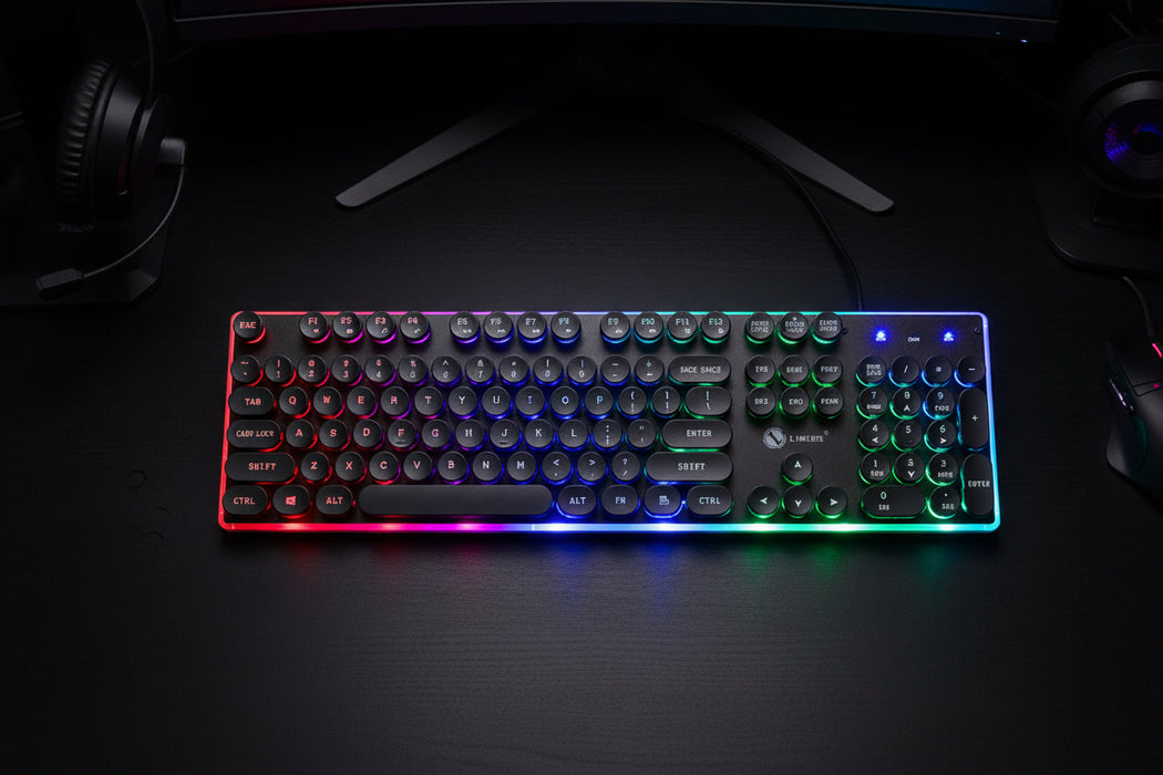 Neon Glow Retro Gaming Keyboard