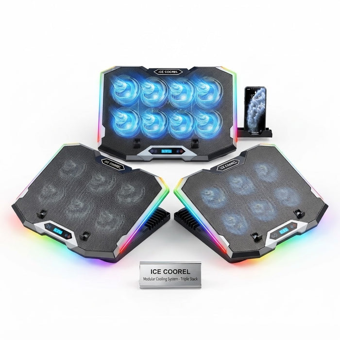 ICE COOREL 8-Fan Gaming Laptop Cooling Pad